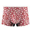 White And Red Heart Pattern Print Men's Boxer Briefs