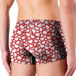 White And Red Heart Pattern Print Men's Boxer Briefs