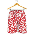 White And Red Heart Pattern Print Men's Shorts