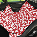White And Red Heart Pattern Print Pet Car Back Seat Cover