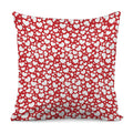 White And Red Heart Pattern Print Pillow Cover