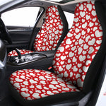 White And Red Heart Pattern Print Universal Fit Car Seat Covers