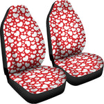 White And Red Heart Pattern Print Universal Fit Car Seat Covers