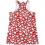 White And Red Heart Pattern Print Women's Racerback Tank Top