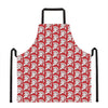 White And Red Spartan Pattern Print Apron