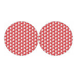 White And Red Spartan Pattern Print Car Coasters