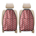 White And Red Spartan Pattern Print Car Seat Organizers