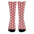 White And Red Spartan Pattern Print Crew Socks