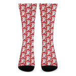 White And Red Spartan Pattern Print Crew Socks