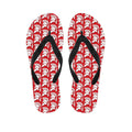 White And Red Spartan Pattern Print Flip Flops