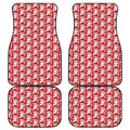 White And Red Spartan Pattern Print Front and Back Car Floor Mats