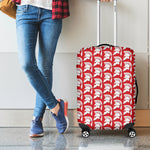 White And Red Spartan Pattern Print Luggage Cover