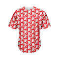 White And Red Spartan Pattern Print Men's Baseball Jersey