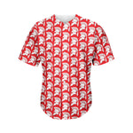 White And Red Spartan Pattern Print Men's Baseball Jersey
