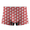 White And Red Spartan Pattern Print Men's Boxer Briefs