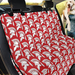 White And Red Spartan Pattern Print Pet Car Back Seat Cover