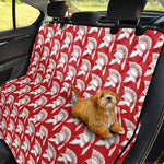 White And Red Spartan Pattern Print Pet Car Back Seat Cover