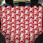 White And Red Spartan Pattern Print Pet Car Back Seat Cover