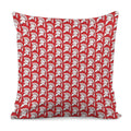 White And Red Spartan Pattern Print Pillow Cover
