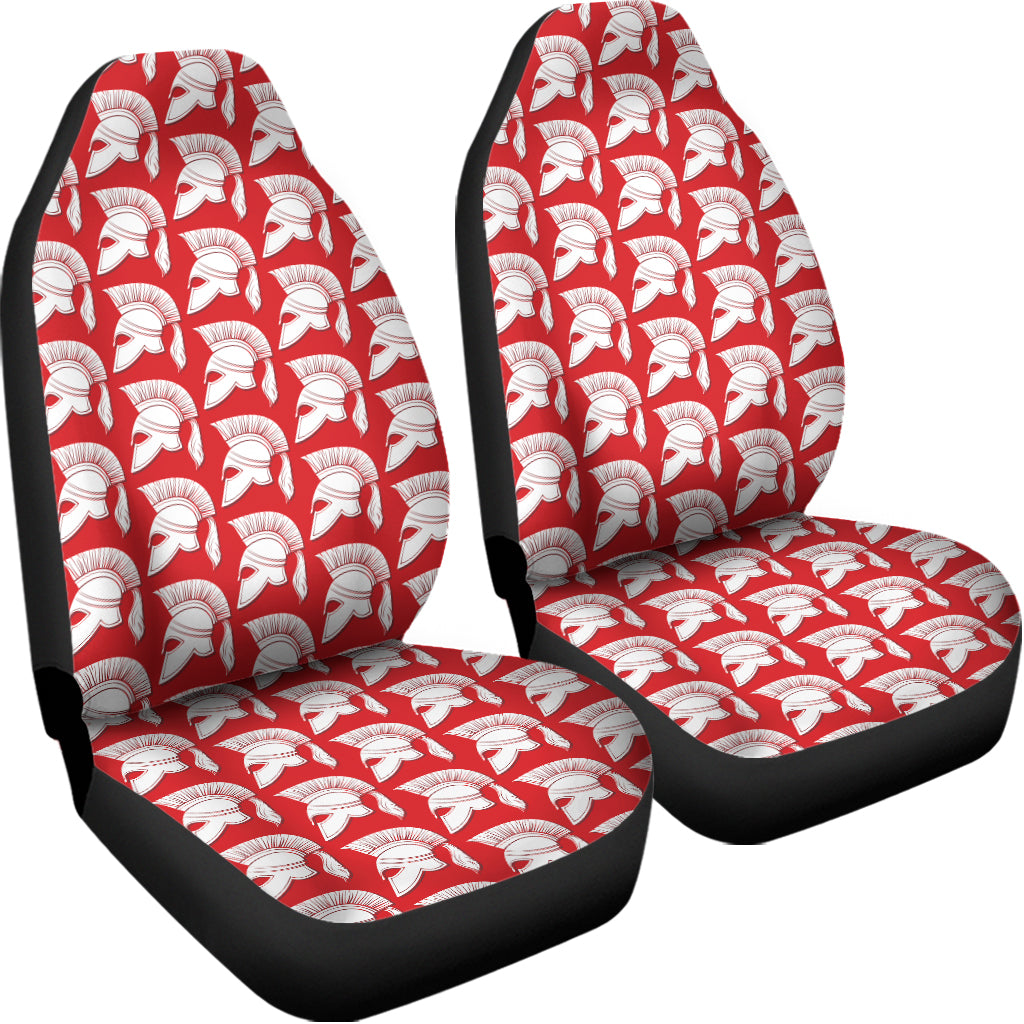 White And Red Spartan Pattern Print Universal Fit Car Seat Covers