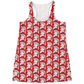 White And Red Spartan Pattern Print Women's Racerback Tank Top