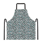 White And Teal Leopard Print Apron