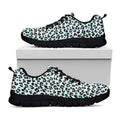 White And Teal Leopard Print Black Running Shoes