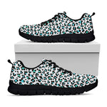 White And Teal Leopard Print Black Sneakers