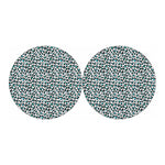 White And Teal Leopard Print Car Coasters