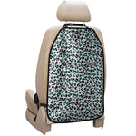 White And Teal Leopard Print Car Seat Organizers