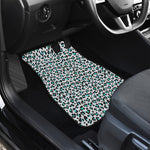 White And Teal Leopard Print Front Car Floor Mats