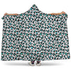White And Teal Leopard Print Hooded Blanket