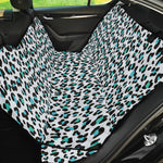 White And Teal Leopard Print Pet Car Back Seat Cover