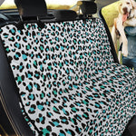White And Teal Leopard Print Pet Car Back Seat Cover