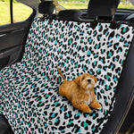 White And Teal Leopard Print Pet Car Back Seat Cover