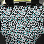 White And Teal Leopard Print Pet Car Back Seat Cover
