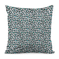 White And Teal Leopard Print Pillow Cover