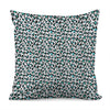 White And Teal Leopard Print Pillow Cover