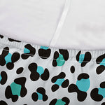 White And Teal Leopard Print Sofa Cover