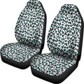 White And Teal Leopard Print Universal Fit Car Seat Covers