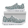 White And Teal Leopard Print White Sneakers