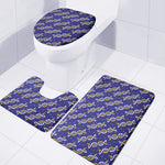 White And Yellow DNA Pattern Print 3 Piece Bath Mat Set
