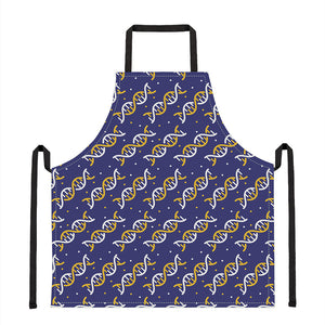 White And Yellow DNA Pattern Print Apron