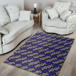 White And Yellow DNA Pattern Print Area Rug