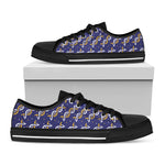 White And Yellow DNA Pattern Print Black Low Top Shoes
