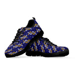 White And Yellow DNA Pattern Print Black Sneakers