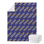 White And Yellow DNA Pattern Print Blanket