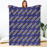 White And Yellow DNA Pattern Print Blanket