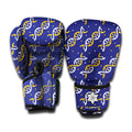 White And Yellow DNA Pattern Print Boxing Gloves