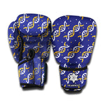 White And Yellow DNA Pattern Print Boxing Gloves